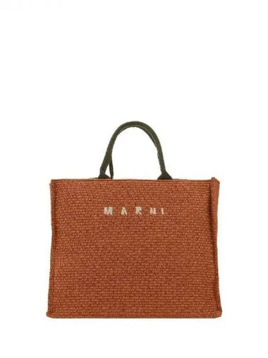 Logo embroidered raffia effect tote bag 271377 - MARNI - BALAAN 1