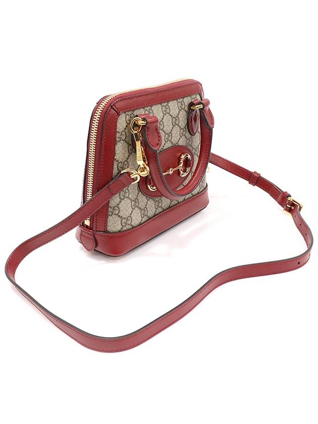 640716 GG Supreme Canvas Red Leather Horsebit 1955 Mini Top Handle Bag 2WAY - GUCCI - BALAAN 3