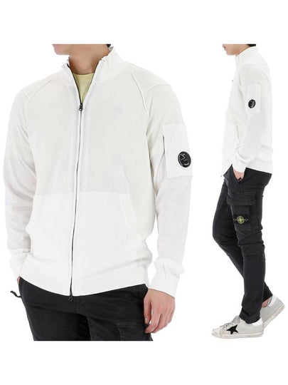 Knit Bomber Jacket White - CP COMPANY - BALAAN 2