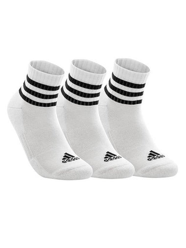 3S Cushion Mid Cut Socks 3 Pairs White - ADIDAS - BALAAN 1