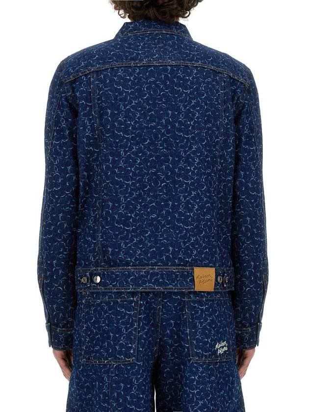 Maison Kitsune geometric pattern denim jacket MM02112WW5024 - MAISON KITSUNE - BALAAN 4