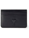 Heart Logo Leather Card Wallet Black - AMI - BALAAN 6