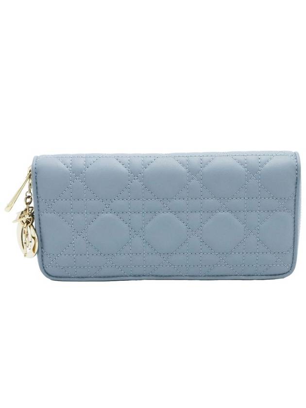 Women s Long Wallet Dior Christian S0007ONMJ M81B Cloud Blue Cannage Lady Voyageur Sheepskin - DIOR - BALAAN 6