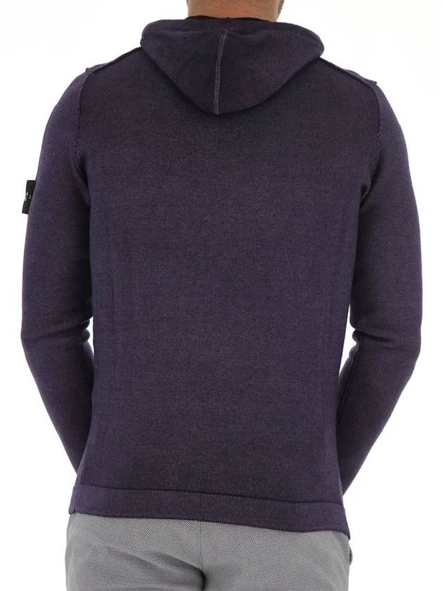 Men's Wapen Hooded Wool Knit Top Navy - STONE ISLAND - BALAAN 5