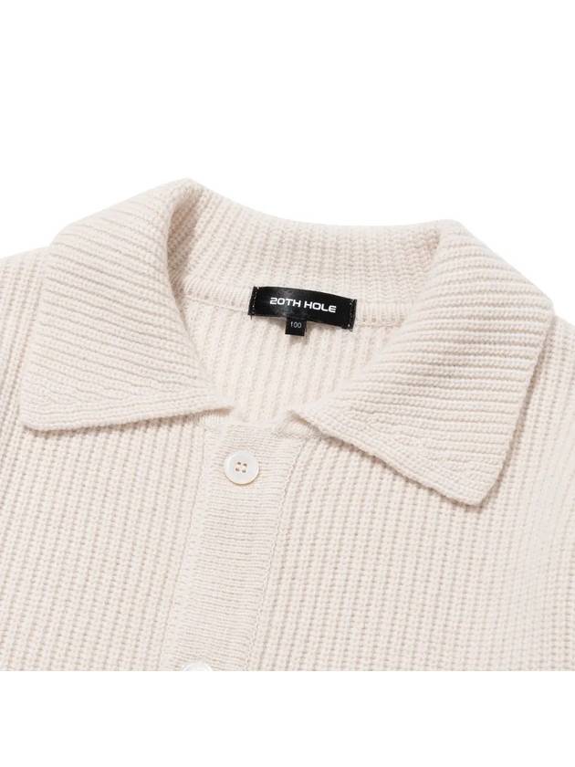 Lambswool collar pocket knit cardigan IVORY - 20THHOLE - BALAAN 4