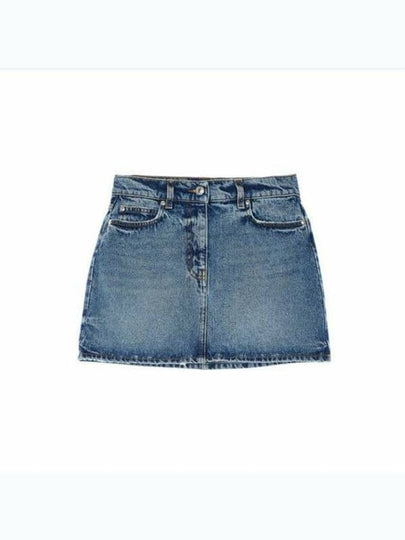 Denim Mini A-Line Skirt Blue - MSGM - BALAAN 2