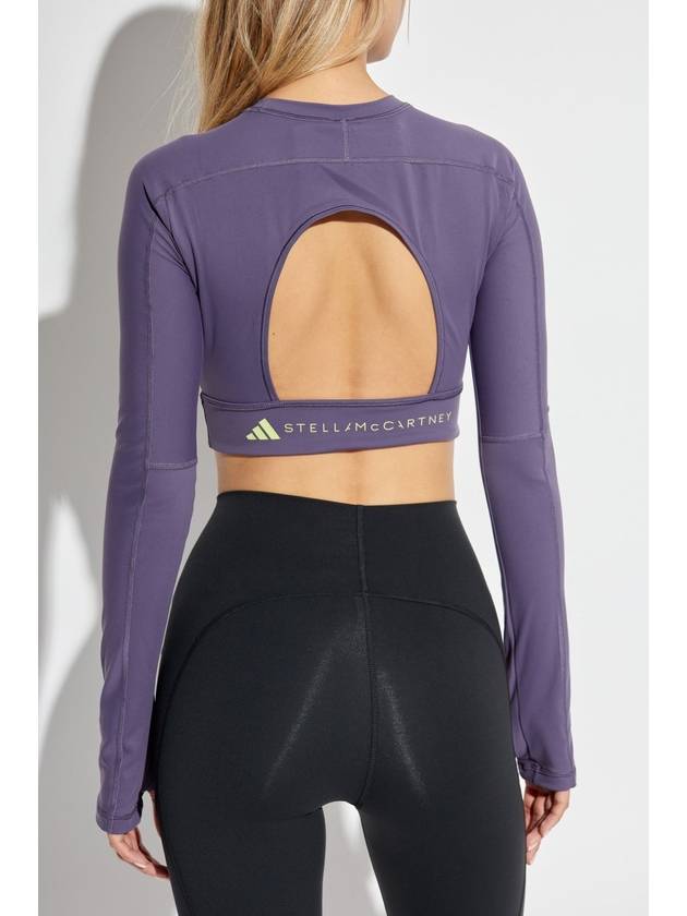 By Stella McCartney Short Crew Neck Training Long Sleeve T Shirt Purple - ADIDAS - BALAAN 5