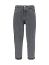 Straight Fit Five Pocket Jeans Grey - BRUNELLO CUCINELLI - BALAAN 2