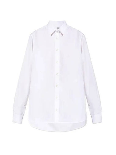 Classic Cotton Long Sleeve Shirt White - TOTEME - BALAAN 1