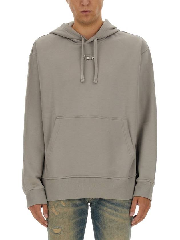 S Macs Logo Hoodie Grey - DIESEL - BALAAN 2