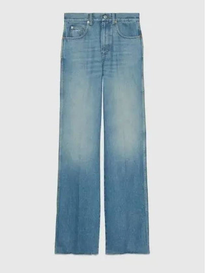 Cotton Straight Jeans Blue - GUCCI - BALAAN 2