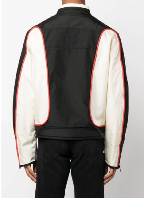 J-Blink Color Block Biker Jacket Black White - DIESEL - BALAAN 4