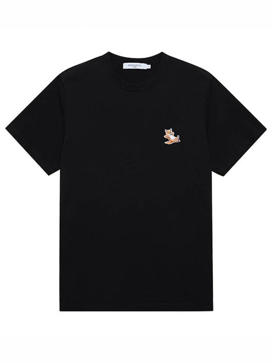 23SS Maison Kitsune Chillax Fox Patch Classic T-Shirt Black White GU00154KJ0010 - MAISON KITSUNE - BALAAN 2