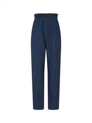 Women s Smoking Waist Linen Pants Blue 271504 - EMPORIO ARMANI - BALAAN 1