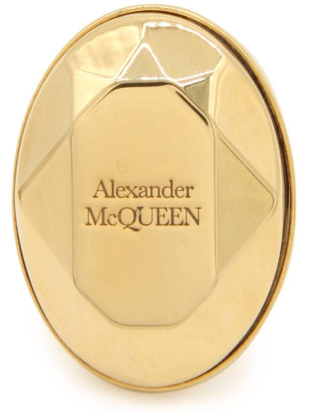 23 fw Antique Gold Metal The FACETED Stone Ring 757452J160T0448 B0480371845 - ALEXANDER MCQUEEN - BALAAN 1