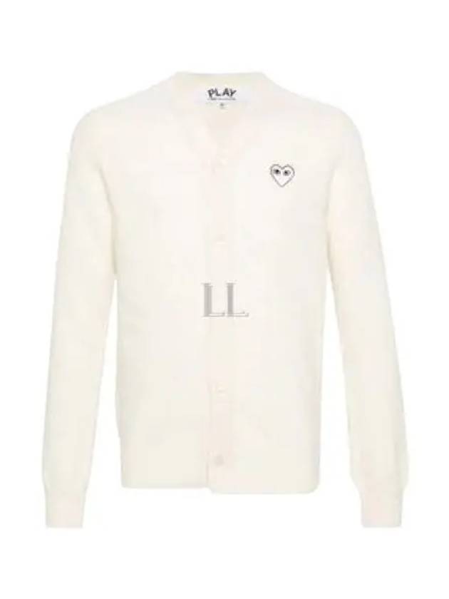 White Heart Wappen Wool Cardigan Ivory - COMME DES GARCONS PLAY - BALAAN 2