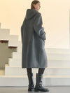 Hooded duffel handmade coat Charcoal - MITTE - BALAAN 4