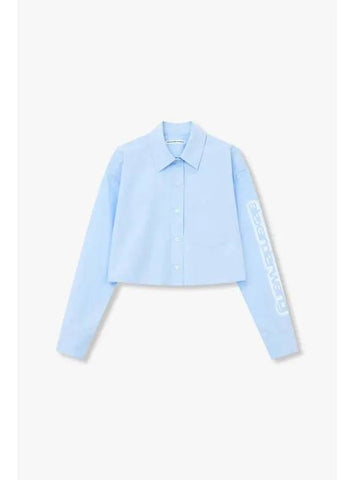 Glow logo cropped shirt sky blue - ALEXANDER WANG - BALAAN 1