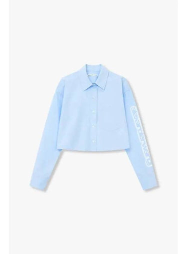 Glow logo cropped shirt sky blue - ALEXANDER WANG - BALAAN 1