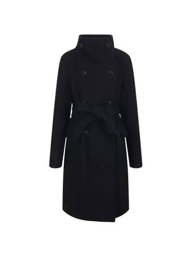 Women s wool blend high neck double belt coat 50518897 001 - BOSS - BALAAN 1