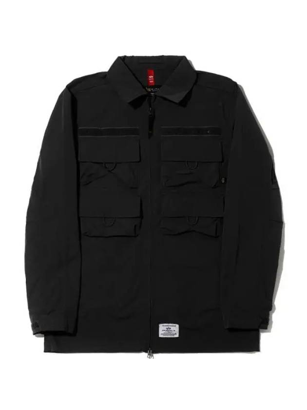 NYLON Cargo SHIRT Jacket MJN53000C1 Black Nylon Shirt Jacket - ALPHA INDUSTRIES - BALAAN 1