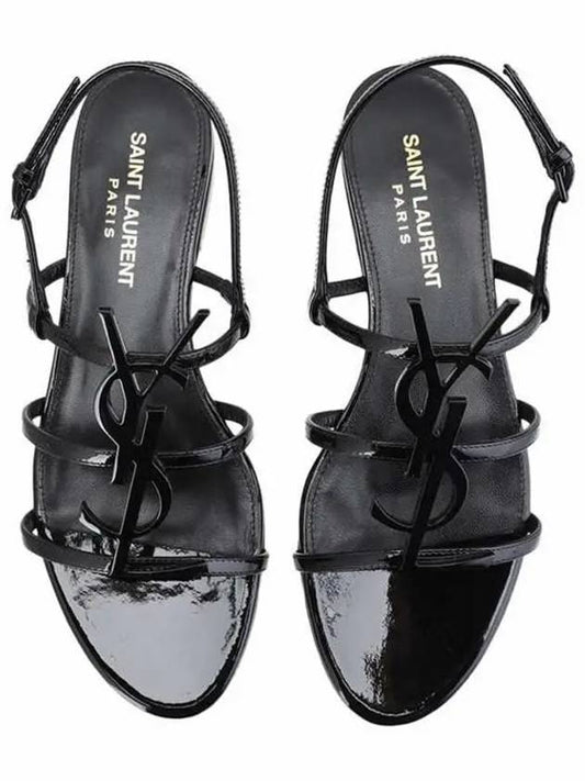 Women's Cassandra Open Sandals Black - SAINT LAURENT - BALAAN.