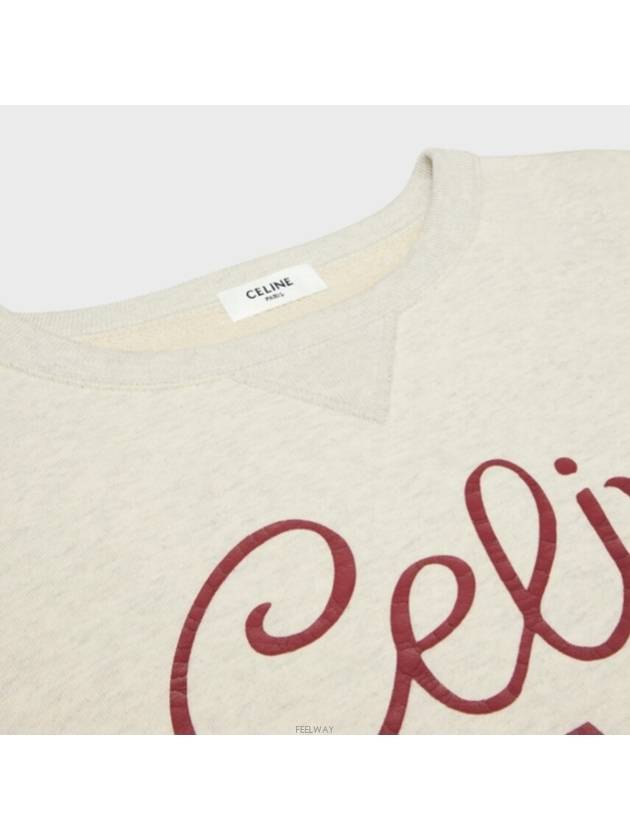 Logo Print Cotton Sweatshirt Beige - CELINE - BALAAN 4