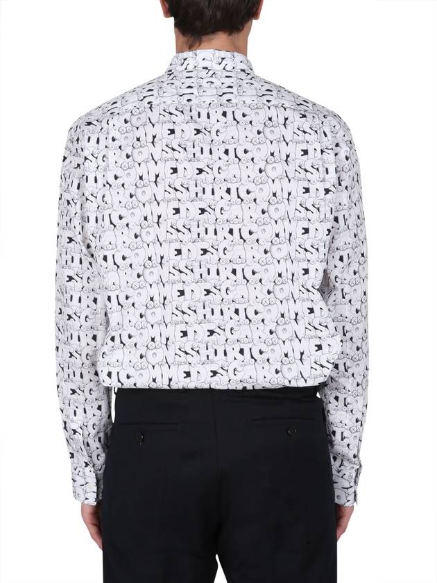 All-Over Print Long-Sleeved Shirt White - COMME DES GARCONS - BALAAN 5