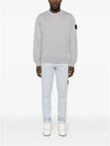 Wappen Patch Garment Dyed Sweatshirt Grey - STONE ISLAND - BALAAN 4