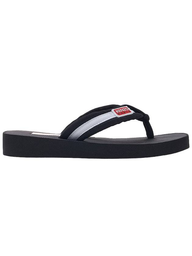 Logo Patch Striped Flip Flops Black - KENZO - BALAAN 3