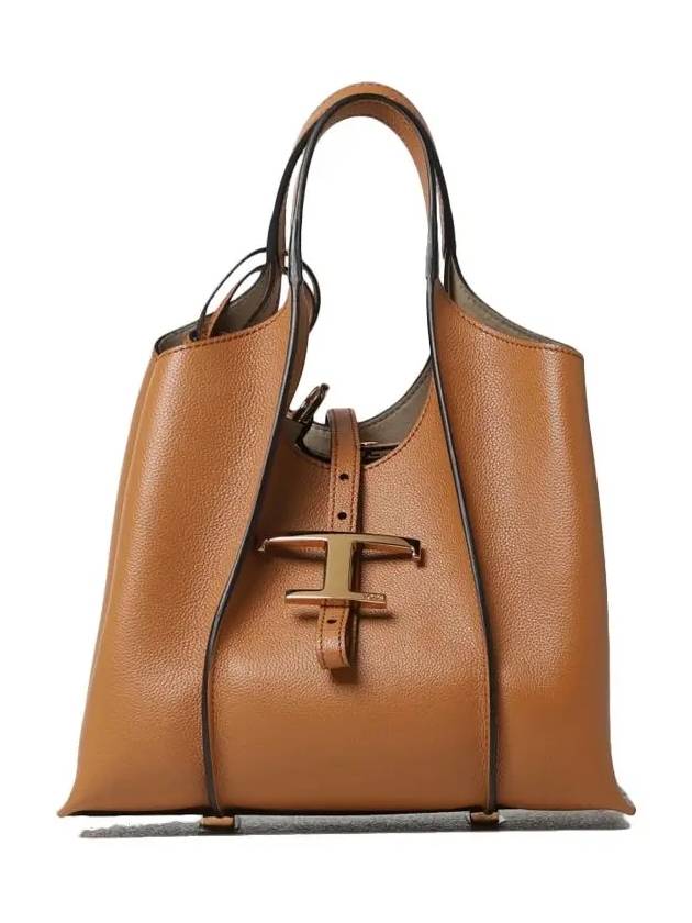 T Timeless Leather Shopping Mini Tote Bag Brown - TOD'S - BALAAN 2