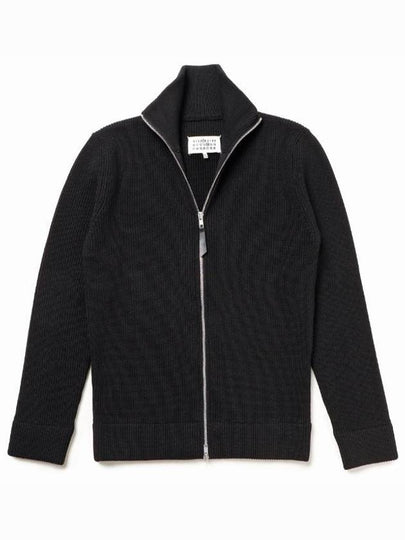 Stitch Knit High Neck Full Zip Up Cardigan Black - MAISON MARGIELA - BALAAN 2