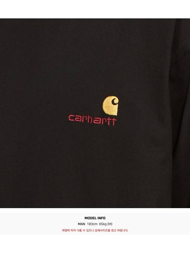 American Script Long Sleeve T-Shirt Black - CARHARTT WIP - BALAAN 7