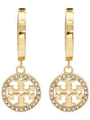 Miller Pave Hoop Earrings Gold - TORY BURCH - BALAAN 1