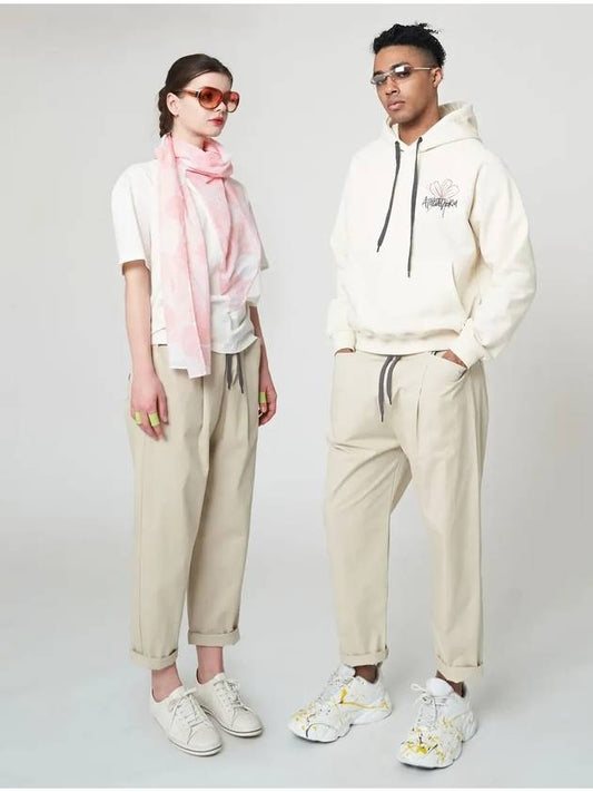 One Tuck Baggy Pants Light Beige - ATHPLATFORM - BALAAN 1