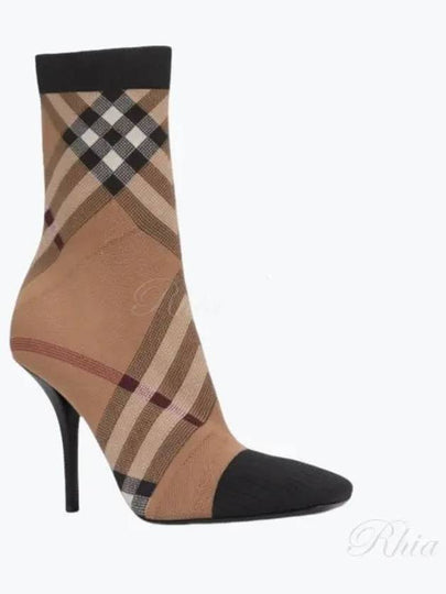 Knit Check Socks Middle Boots Brown - BURBERRY - BALAAN 2