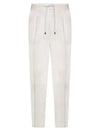 Drawstring Pleated Tapered Straight Pants White - BRUNELLO CUCINELLI - BALAAN 2