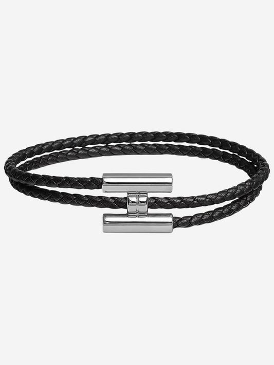 Tunis Tresse Palladium Bracelet Noir - HERMES - BALAAN 2