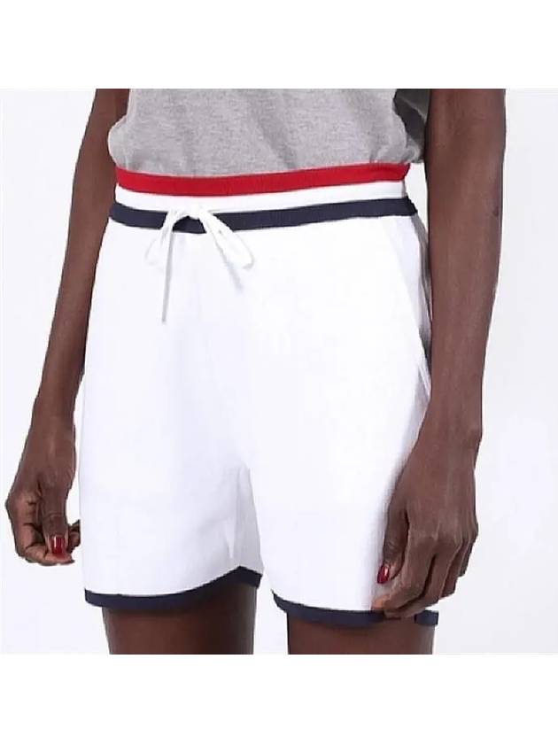 Drawstring Pin Tuck Shorts White - THOM BROWNE - BALAAN 6