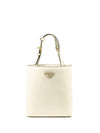 Triangle Logo Tote Bag White - PRADA - BALAAN 1