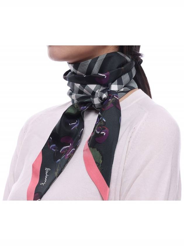 Cherry Print Reversible Silk Scarf Green - BURBERRY - BALAAN 5