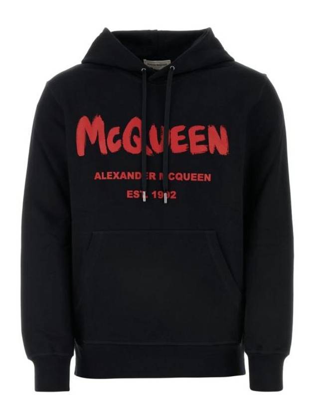 Graffiti Logo Hoodie Black - ALEXANDER MCQUEEN - BALAAN 2