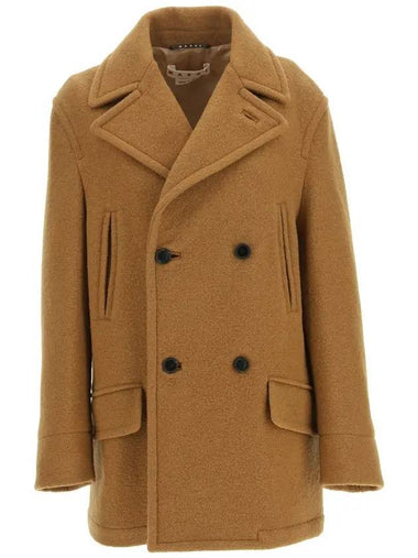 Boucle Wool Midi Double Coat Camel - MARNI - BALAAN 1