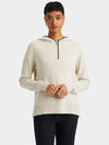 Women's Waffle Stitch Merino Wool Hoodie Quarter Zipper Sweater - G/FORE - BALAAN 3