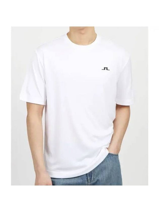 Ade Logo Print Short Sleeve T-Shirt White - J.LINDEBERG - BALAAN 1