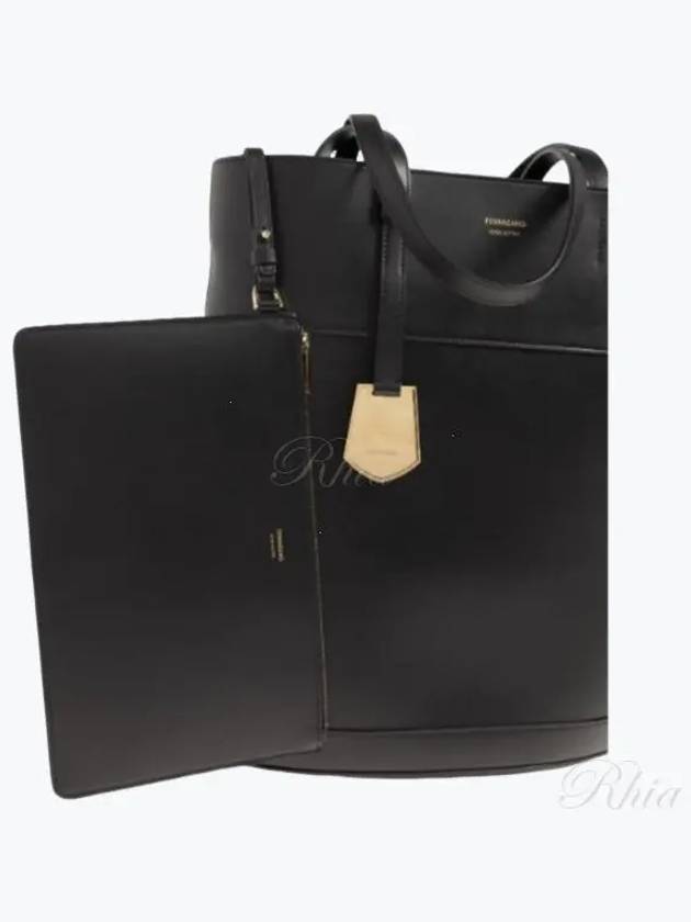 North-South Charming Tote Bag Black - SALVATORE FERRAGAMO - BALAAN 2