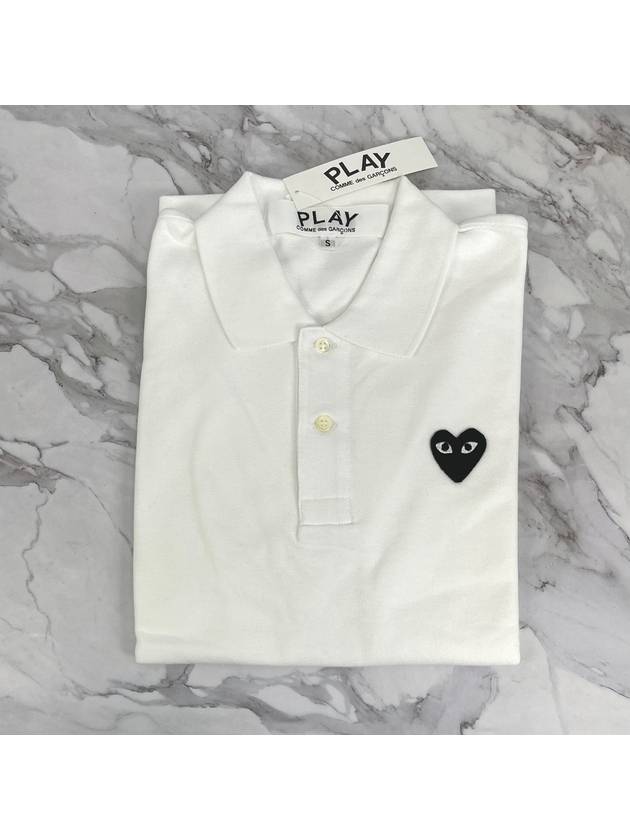 Heart Wappen Short Sleeve Polo Shirt White - COMME DES GARCONS PLAY - BALAAN 2