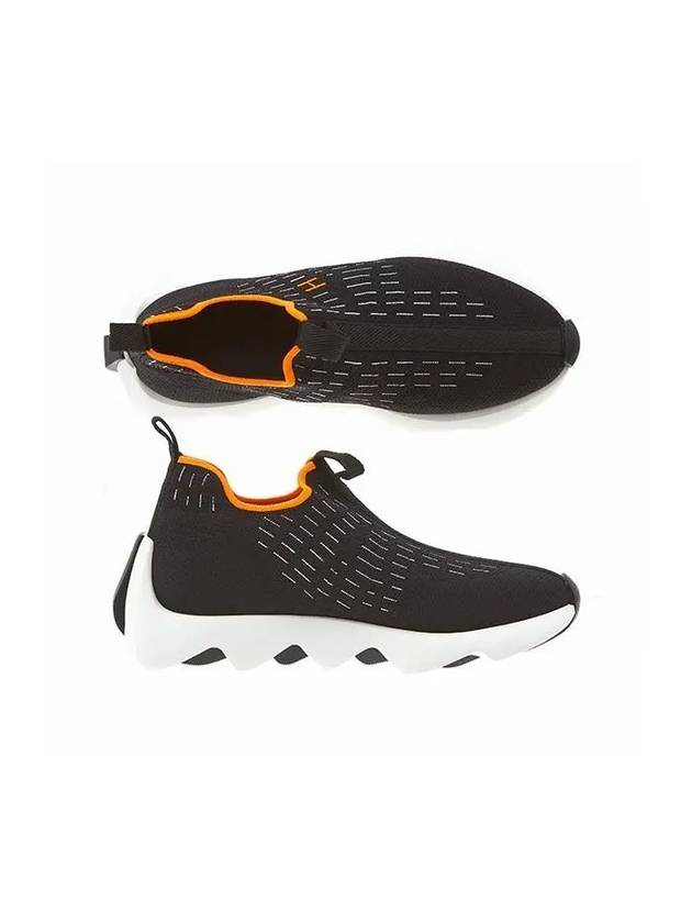 Eclair Knit Low Top Sneakers Black - HERMES - BALAAN 2