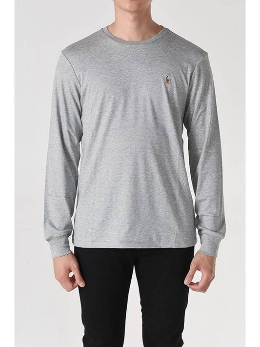 Polo 760121 Custom Sleep Fit Long Sleeve T Shirt Gray 710 004 - RALPH LAUREN - BALAAN 1