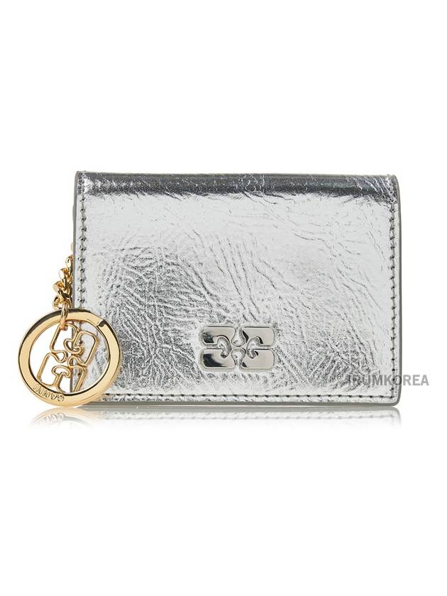 Bou Flap Card Wallet Silver - GANNI - BALAAN 2